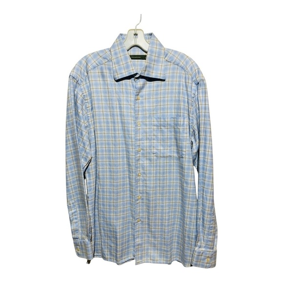 Men's Ermenegildo Zegna Plaid Cotton Dress Shirt - Picture 1 of 3